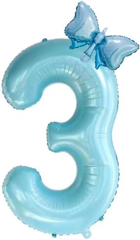 40inch Light Blue Butterfly Number 8 balloons, Giant Big Foil Mylar Helium Numbers Balloons 8, Butterfly Themed Birthday Party Supplies, 8th Birthday Balloons Decorations (8) in Kuwait