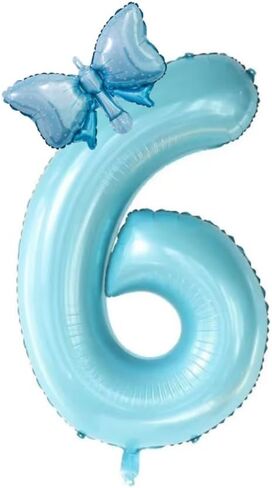 40inch Light Blue Butterfly Number 8 balloons, Giant Big Foil Mylar Helium Numbers Balloons 8, Butterfly Themed Birthday Party Supplies, 8th Birthday Balloons Decorations (8) in Kuwait