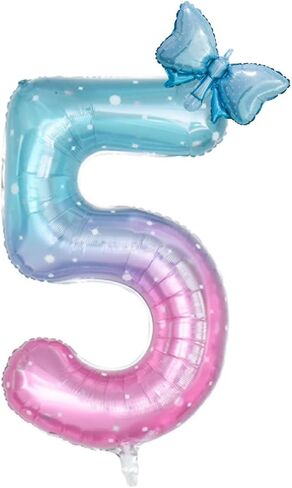 40inch Light Blue Butterfly Number 8 balloons, Giant Big Foil Mylar Helium Numbers Balloons 8, Butterfly Themed Birthday Party Supplies, 8th Birthday Balloons Decorations (8) in Kuwait