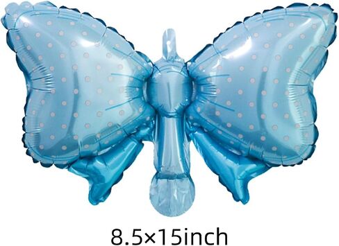 40inch Light Blue Butterfly Number 8 balloons, Giant Big Foil Mylar Helium Numbers Balloons 8, Butterfly Themed Birthday Party Supplies, 8th Birthday Balloons Decorations (8) in Kuwait