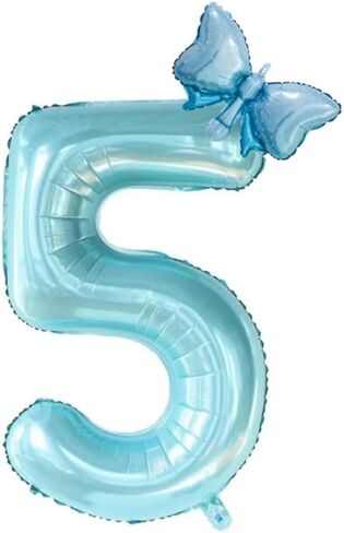 40inch Light Blue Butterfly Number 8 balloons, Giant Big Foil Mylar Helium Numbers Balloons 8, Butterfly Themed Birthday Party Supplies, 8th Birthday Balloons Decorations (8) in Kuwait