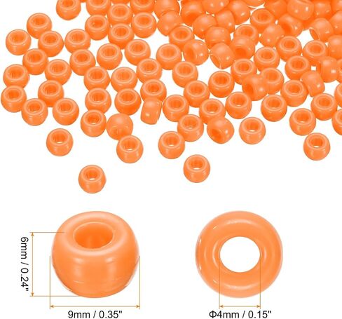 HARFINGTON 1000Pcs Cream Pony Beads 6x9mm Acrylic Bulk Plastic Barrel Bead for Necklace Key Chain Jewelry Making Earring Hair Braiding in Saudi Arabia