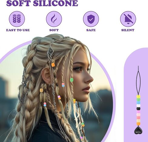 Silicone Hair Beads, 100 PCS Colorful Hair Beads for Braids, 10 Colors Braids Beads Bulk Accessories Decoration Kit for Girls Women (Small) in Saudi Arabia