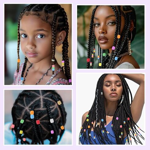 Silicone Hair Beads, 100 PCS Colorful Hair Beads for Braids, 10 Colors Braids Beads Bulk Accessories Decoration Kit for Girls Women (Small) in Saudi Arabia