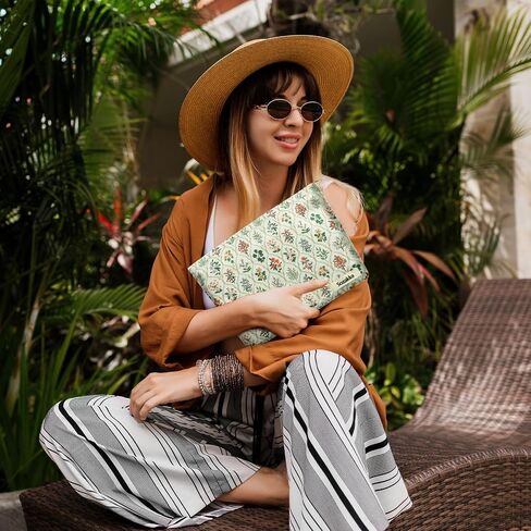 YASUOA Zipper Makeup Bag Cosmetic Bags Zipper Pouch Aesthetic Women Handbags Floral Makeup Bag Beige Travel Toiletry Bag Organizer for Women Girls in Saudi Arabia