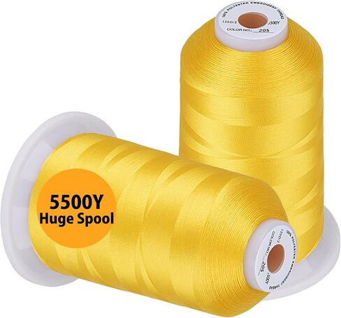 Simthread Embroidery Thread 5500 Yards White 001, 2 Huge Spools 40wt Polyester for Brother, Babylock, Janome, Singer, Pfaff, Husqvarna, Bernina Machine in Kuwait