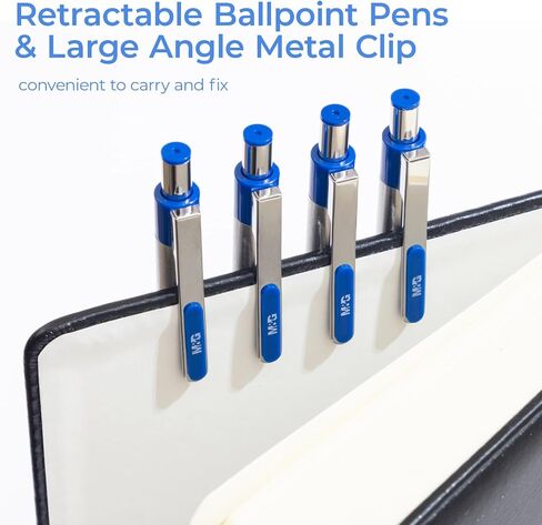 M&G Ballpoint Pens, Blue Ink Pens Medium Point 0.7mm, Retractable Ballpoint Pens Bulk Long Lasting Smooth Writing with Anti-Slip Grip for Journaling Office Supplies School Women Men (12 Pack) in Saudi Arabia