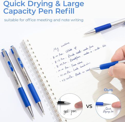M&G Ballpoint Pens, Blue Ink Pens Medium Point 0.7mm, Retractable Ballpoint Pens Bulk Long Lasting Smooth Writing with Anti-Slip Grip for Journaling Office Supplies School Women Men (12 Pack) in Saudi Arabia