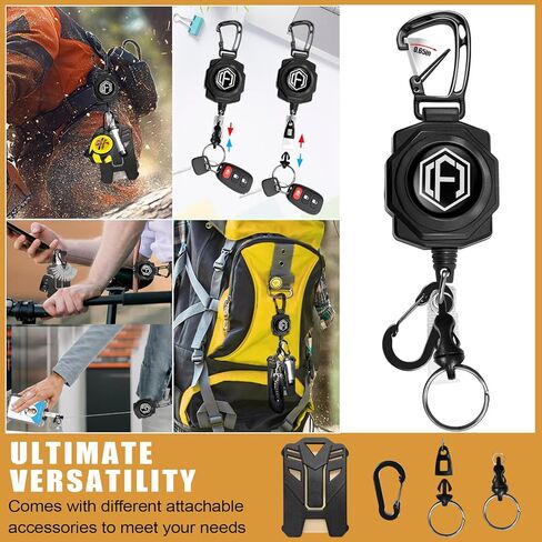 bolimoss Badge Holder Retractable Clip A-Z Letter Heavy Duty Carabiner Keychain with ID Cards Holder Cool Tactical ID Holder with 32" Retractable Badge Reel, Key Ring, G in Kuwait