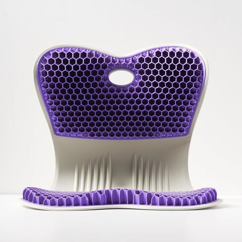 (Upgraded version) Ergonomic back support office chair cushions, TPE mesh material, more comfortable, suitable for reading, sedentary, sitting posture correction people - home floor cushions (purple) in Saudi Arabia