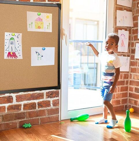 Corksidol Cork Bulletin Board, Large Wall-Mounted Pin Board with Frame, Self-Healing Corkboard for Office, Home, and School, 36" x 24",2 Pack in Saudi Arabia