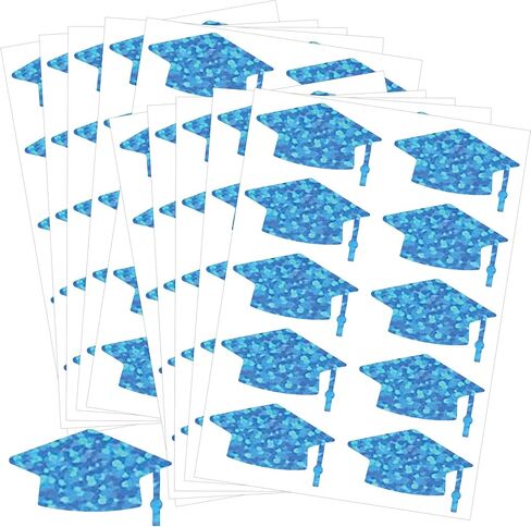 Graduation Cap Stickers Class of 2024 Grad Hat Labels Gold Foil Congrats Grad Doctoral Cap Shaped Stickers Decals for College High School Graduation Party Supplies 200pcs (Black) in Kuwait