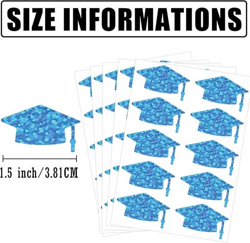 Graduation Cap Stickers Class of 2024 Grad Hat Labels Gold Foil Congrats Grad Doctoral Cap Shaped Stickers Decals for College High School Graduation Party Supplies 200pcs (Black) in Kuwait