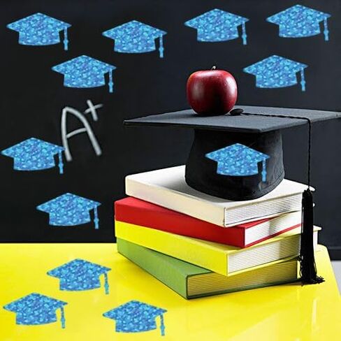 Graduation Cap Stickers Class of 2024 Grad Hat Labels Gold Foil Congrats Grad Doctoral Cap Shaped Stickers Decals for College High School Graduation Party Supplies 200pcs (Black) in Kuwait