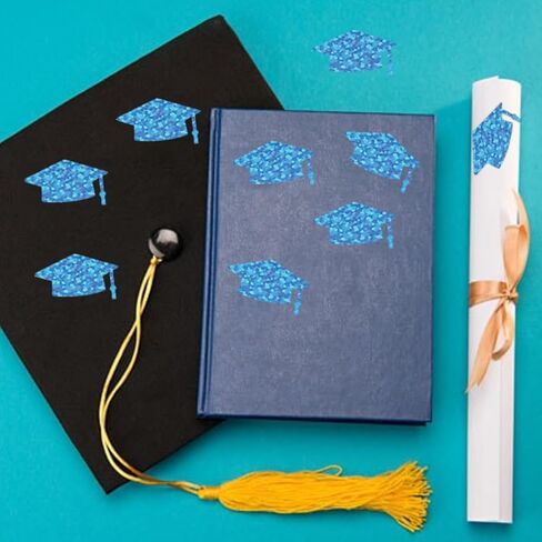 Graduation Cap Stickers Class of 2024 Grad Hat Labels Gold Foil Congrats Grad Doctoral Cap Shaped Stickers Decals for College High School Graduation Party Supplies 200pcs (Black) in Kuwait