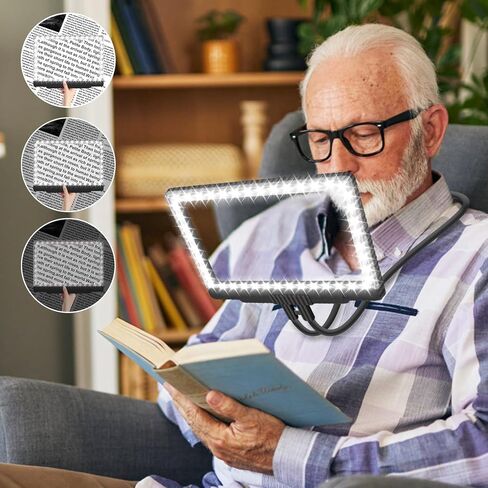 5X Large Hands Free Magnifying Glass with 43 Ultra-Bright LEDs Light for Reading Full Book Page Magnifier Flexible Gooseneck Magnifier for Neck Wear Repair Sewing Low Vision Elderly in Saudi Arabia
