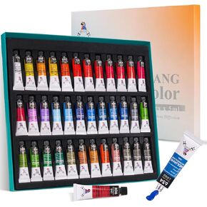 Meiliang Watercolor Paint Set, 36 Colors Watercolor Set With Practical Plastic Storage Box, Easy To Organize Watercolor Paint, Excellent Pigment And Spread Watercolor Paint Tubes, 36 x 5ml