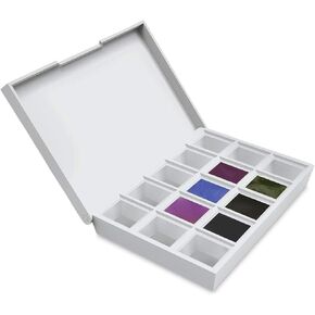 DANIEL SMITH Hand Poured Watercolor, Half Pans, Colors of Inspiration Set with 6 Watercolor Half Pans, 9 Empty Half Pans, 1 Plastic Travel Case (Total 16 Pieces) 285650003