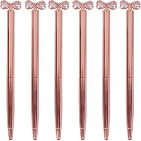 6 PCS Bow Crystal Diamond Ballpoint Bling Metal Ballpoint Pen Office Supplies Gift Pens in Kuwait