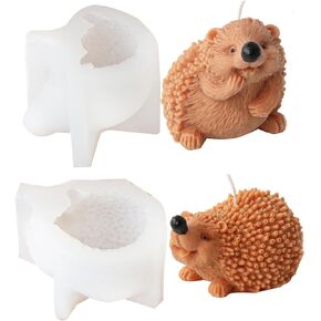 2Pcs Groundhog Candle Soap Molds 3D Animal Resin Mold Cute Groundhog Silicone Mold for Fondant, Chocolate, Soy Wax Candle, Plaster, Figurine, Concrete, DIY Crafts (B)