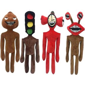 4 PCS Siren Head Plush Toys Cartoon Dog Cartoon Cat Cartoon Rabbit Plush Toys Halloween Christmas Horror Plush Toy for Home Party Gift Birthday Gift…