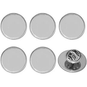 20 Sets 12mm Stainless Steel Brooch Tray Base Blank Lapel Pin Cabochon Setting Tray with Butterfly Pin Backs for DIY Jewelry Making (12 MM)