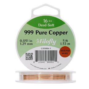 20 Gauge, Copper Wire, Dead Soft, Round, 1 Troy oz (22 FT)