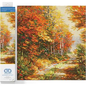Diamond Dotz Thomas Kinkade A Walk Down Autumn Lane Diamond Painting Kits for Adults - Diamond Art Kits a Relaxing Creative Craft Kit with Dotz Gems 20x16