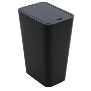 Yieach Narrow Bathroom Trash Can with Lid,10L / 2.6 Gallon Cute Bedroom Trash Can,Plastic Pet/Dog Proof Trashcan with Covered,Small Slim Wastebasket for Living Room/Kitchen/Office Garbage Bin,Gray