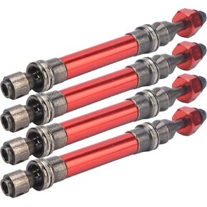 RC Drive Shaft, 4Pcs CVD Front Rear Drive Shaft Metal Transmission Axle Compatible with Slash 4X4 1/10 RC Car(red)