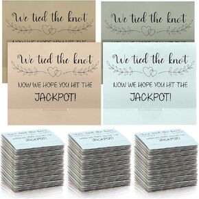 Clabby 200 Pack Wedding Lottery Ticket Holders, We Tied the Knot Now We Hope You Hit the Jackpot, Lottery Ticket Wallet Wedding Favors Envelopes for Guests for Wedding Favor Idea
