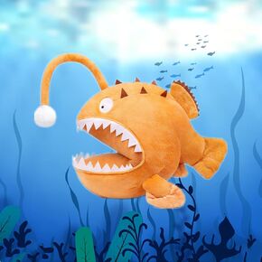 Simulated Anglerfish Plush Toy, Anglerfish Stuffed Animal Doll Ocean Animal for Children's Gift, Home Decoration, Glowing Anglerfish…