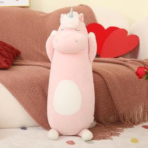 MorisMos Unicorn Body Pillow, 36.2'' Plush Unicorn Stuffed Animal, Super Soft Unicorn Pillow for Girl Kid, Giant Stuffed Unicorn Plush Pillow for Christmas Birthday Valentine's Gift,Blue
