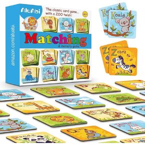 Animal Letter Memory Game ABC Learning for Toddlers, Fun Matching Game, Educational Toys for Kids, Preschool Learning Toys and Alphabet Flash Cards for Boys & Girls Age 4 to 8