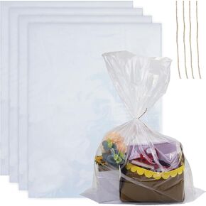 4Pcs Large Clear Plastic Bags, 39" x 59" Extra Large Gift Bags Moistureproof Dustproof, Recyclable Clear Storage Bags for Birthday Gifts, Luggage, Furniture, Suitcase, Stroller, Chair, Bike (39*59-1)