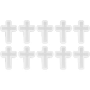 10 Pcs Cross Silicone Resin Mold, Elastic Epoxy Resin Cross Molds for Resin Pendant Keychain Necklace Jewelry DIY Art Craft