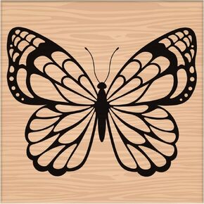 CRASPIRE Wooden Rubber Stamp Butterfly Decorative Wood Stamps Vintage Wood Mounted Rubber Stamps for Card Making DIY Art Crafts Scrapbooking Journal Diary Letter Planner