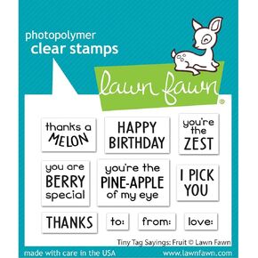 Lawn Fawn LF3171 Tiny Tags Sayings: Fruit 2X3 Clear Stamp Set