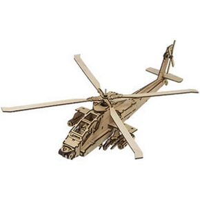 Desktop Wooden Model Kit AH-64 Helicopter Apache/ YG717
