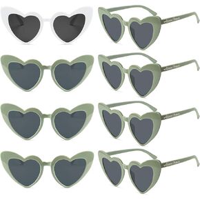 SUNOVELTIES 8 Pack Heart Sunglasses Bachelorette Party, Bridal Shower Favors Wedding Supplies Bride Tribe/Bridesmaid Glasses