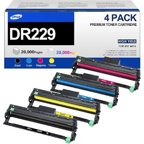 DR229CL Drum Unit Compatible Replacement for Brother DR229 TN229 TN229XL Work with HL-L3280CDW MFC-L3720CDW HL-L3300CDW HL-L3220CW Printers (4-Pack)