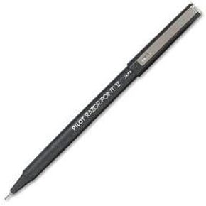 Pilot Razor Point II Marker Stick Pen, Black Micro Fine Point, 10 COUNT (11009)