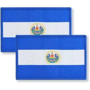 Overdecor El Salvador Salvadoran Flag Patch Tactical Military Patches - Hook and Loop Fastener, 2 Pack