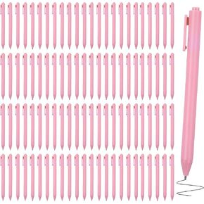 100 Pcs Ballpoint Pens Bulk, 1.0 mm Pink Click Pens, Retractable Comfortable Writing Pens Medium Point Cute Office Pens Aesthetic Ballpoint Pens for Teacher Student Baby Shower (Light Purple) in Kuwait