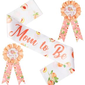 Serencatcher Peach Dust Baby Shower Decorations ، حلو كحزب الخوخ يفضل أمي أبي ليكون دبابيس زر لزخارف عيد ميلاد حلوة