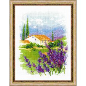 RIOLIS - Farm in Provence 1691, Cross Stitch Kits 7"X9.5", Cross Stitch Kits for Beginners & Advanced, Crossstitching Kits Adult, Counted Stitching Kits, Embroidery Kit