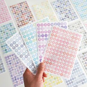 1404 PCS alphabet ملصقات 12 ورقة ملصقات رسائل ملونة 0.4in/1cm أرقام صندوق البريد الملصقات MAY CRAFTS MATER ، شارات للاصطدامات ، دفتر ملاحظات ، زجاجات المياه ، ديكور الفصول الدراسية