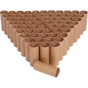 64 PCS أنابيب من الورق المقوى لفائف ، كرافت الورق لفائف أنابيب الورق المقوى للحرف اليدوية ， لفات المناشف الورقية للحرف اليدوية 1.57x 3.9in (بني)