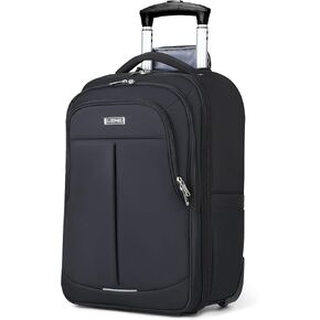 Rolling Backpack for Adults,18 Inch Waterproof Carry-on Backpack with Wheels, Wheeled Backpack Carry-on Luggage, Travel Backpack for Men Women， Trolley Laptop Backpack, Black Large