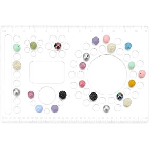 BENECREAT 13.2x8.6Inch Bead Design Board, Clear Acrylic Beading Board Silicone Bead Organizer Board for Bracelet, Jewelry Necklace DIY Making, 3mm Thick
